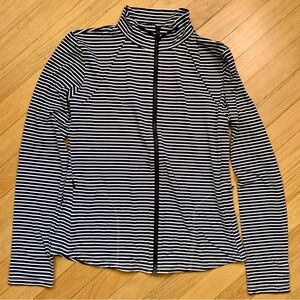 Carve Designs navy striped rash guards swim shirt M